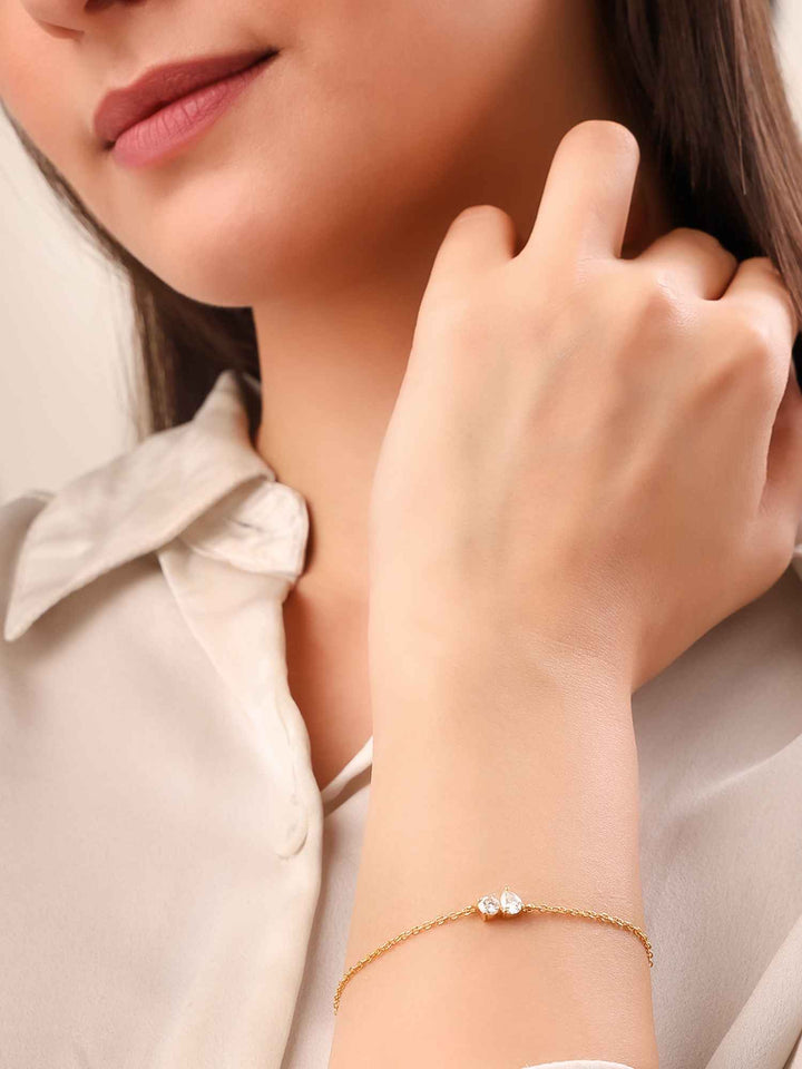 925 Silver Moissanite Diamond Toi et Moi Bracelet