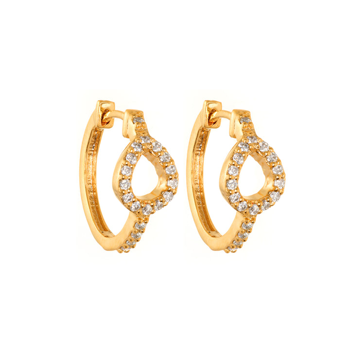 18K Gold Plated Elegant Raindrop Hoop Earrings