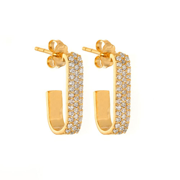 18K Gold Plating Semi Hoop Earrings