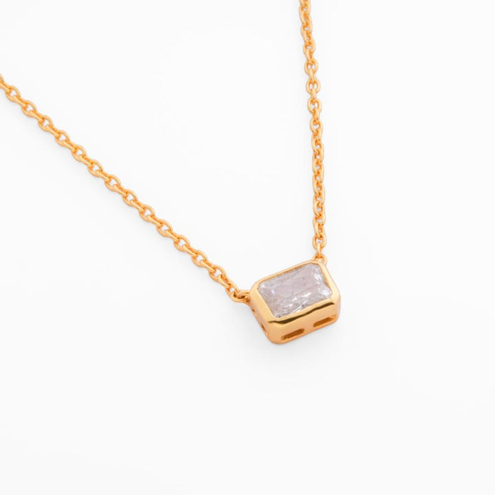 925 Sterling SIlver 18K Gold Plated Lustre Octa Pendant Necklace With Chain