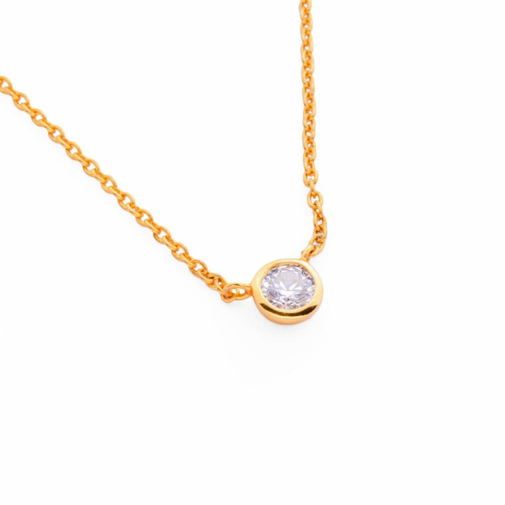 925 SIlver 18K Gold Plated Lumi Circle Pendant Necklace With Chain