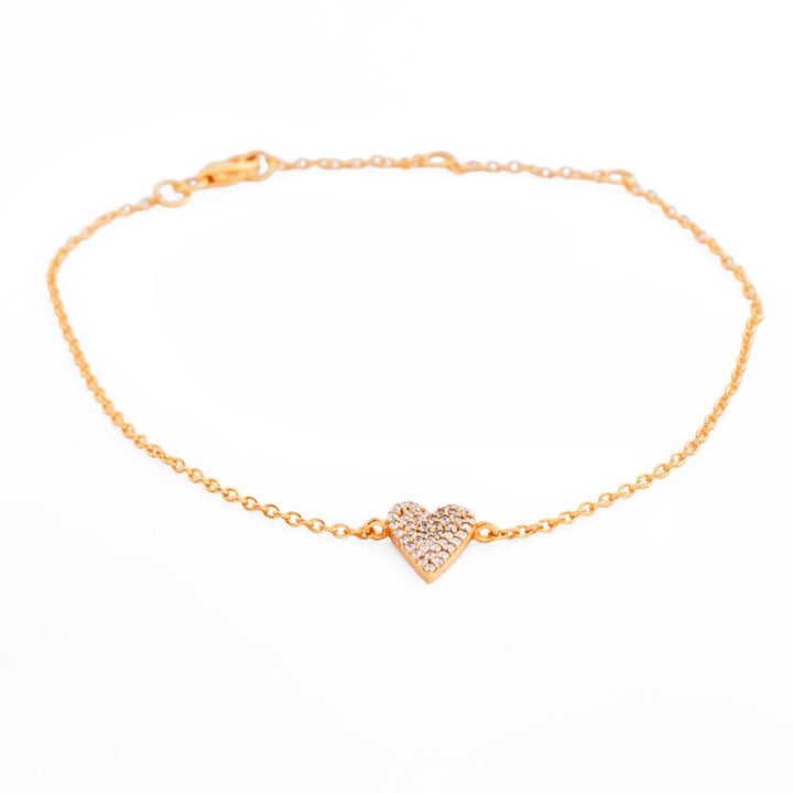 925 Sterling Silver 18K Gold Plated Eternal Heart Pendant Necklace With Chain