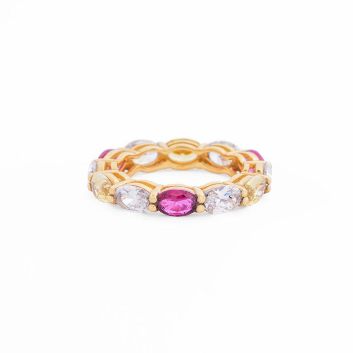 925 Sterling Silver 18K Gold Plated Trinity Glow Ring