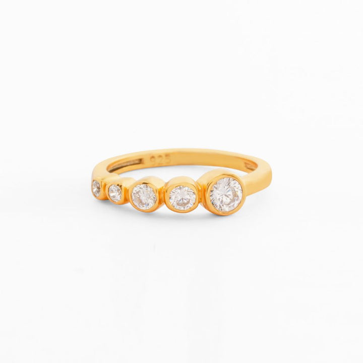 925 Sterling Silver 18K Gold Plated Cascade Glow Ring