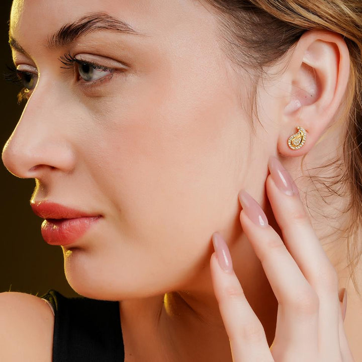 925 Sterling Silver 18K Gold Plated Drizzle Studs