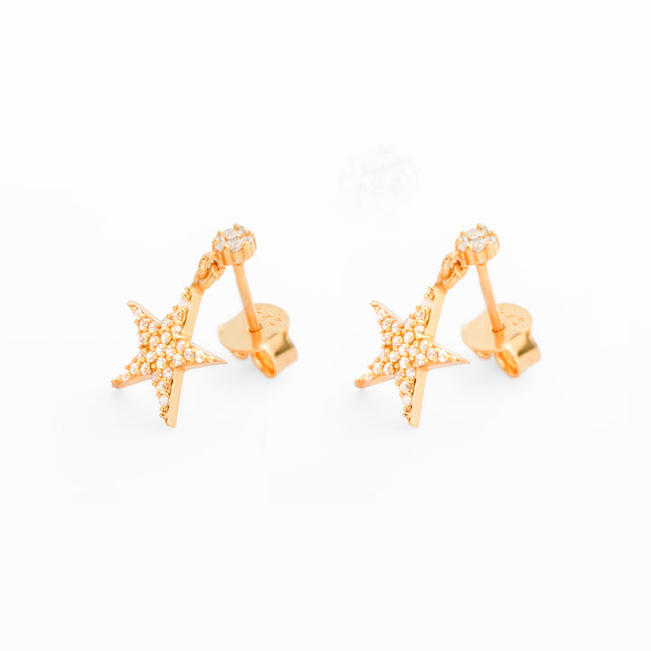 925 Sterling Silver 18K Gold Plated Starlit Drop Earrings