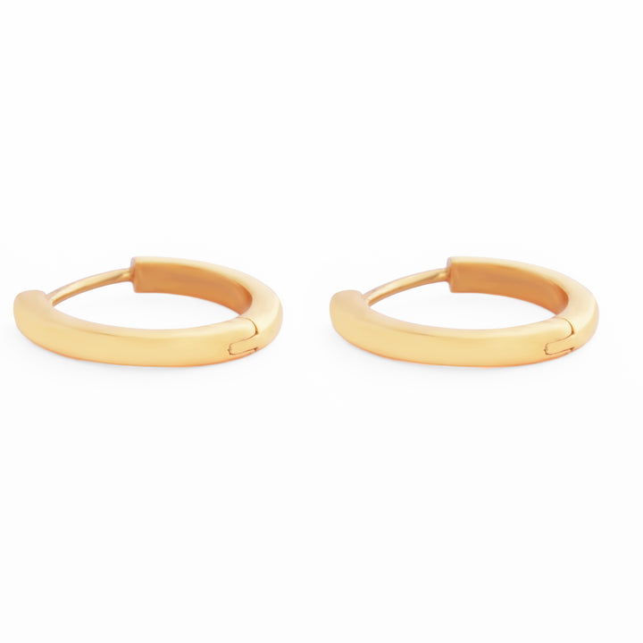 925 Sterling Silver Classic 18K  Gold Plated Hoop Earrings