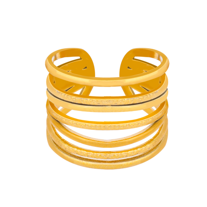 Multi layer gold plated ring - 18K Gold Plated/ Anti Tarnish -Waterproof