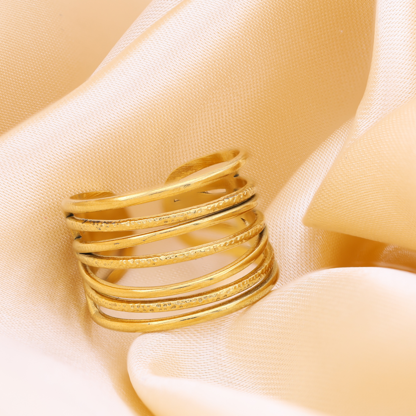 Multi layer gold plated ring - 18K Gold Plated/ Anti Tarnish -Waterproof