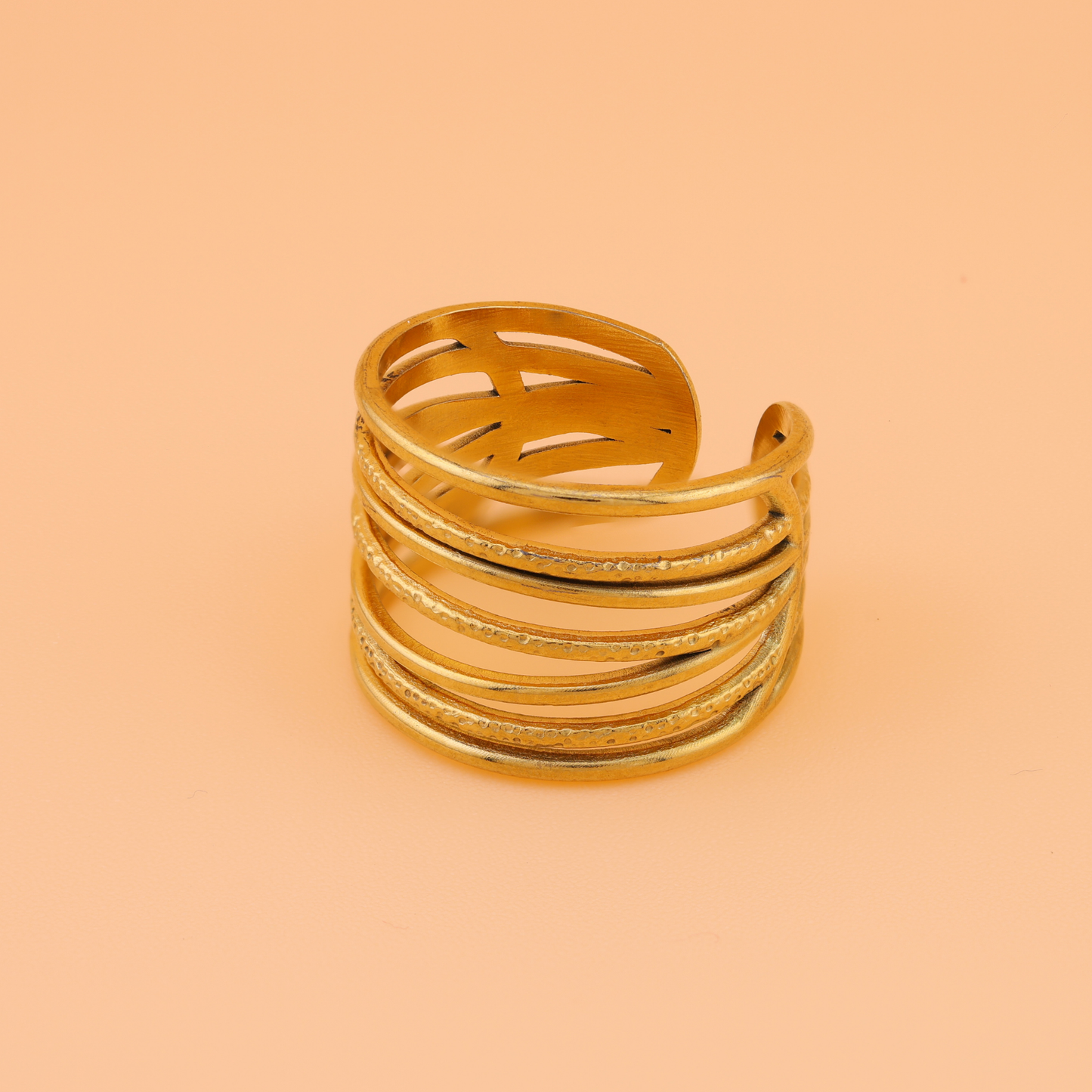 Multi layer gold plated ring - 18K Gold Plated/ Anti Tarnish -Waterproof