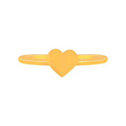 Dainty golden heart ring  - 18K Gold Plated/ Anti Tarnish -Waterproof