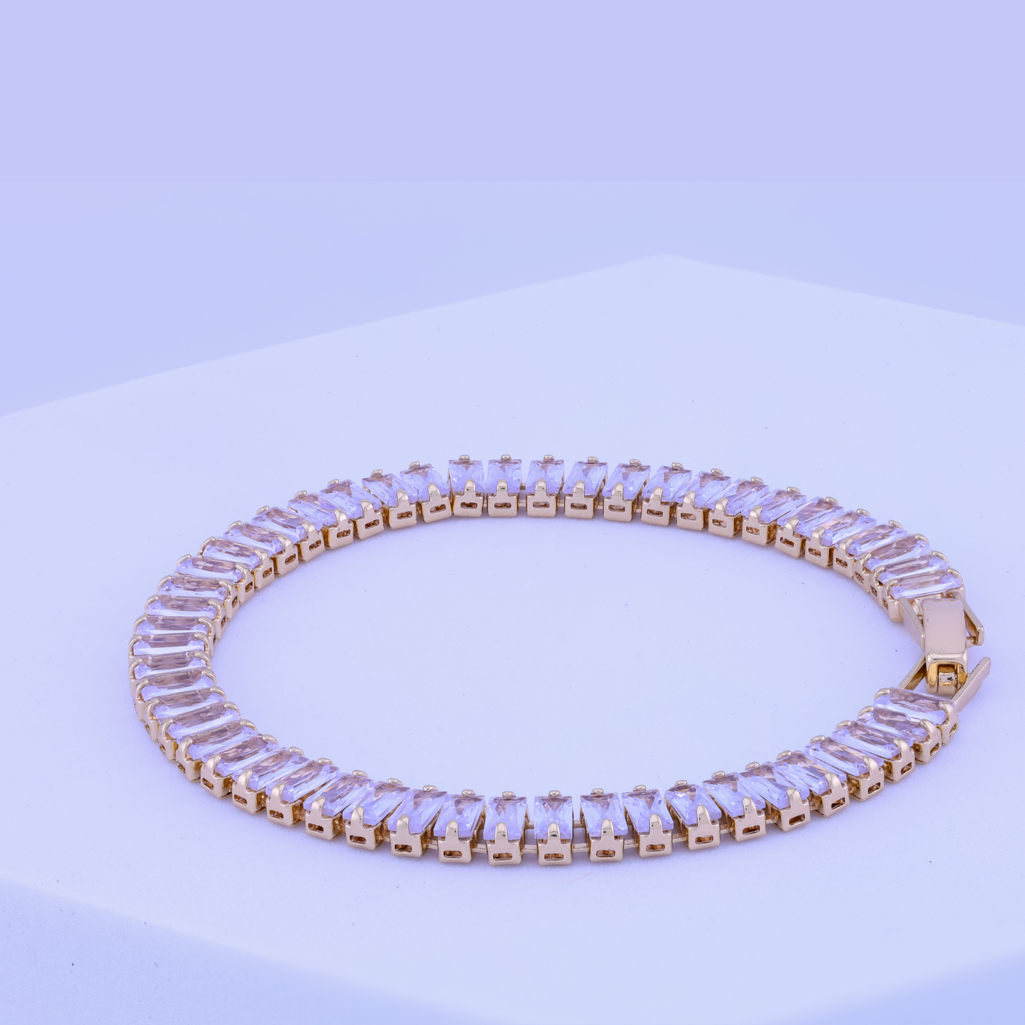 Cubic Zirconia Tennis Bracelet - 18K Gold Plated/ Anti Tarnish -Waterproof