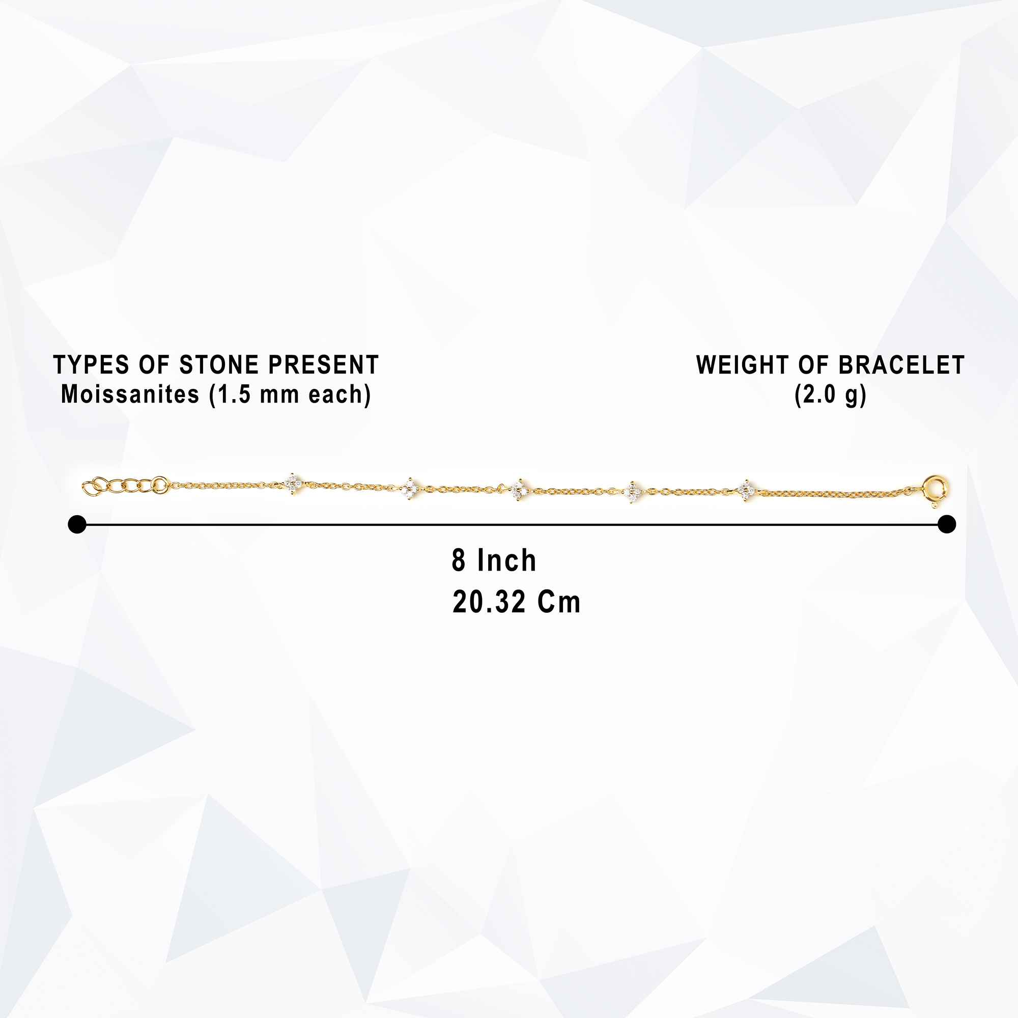 925 Silver Moissanite Diamond Diva Minimalist Tennis Bracelet