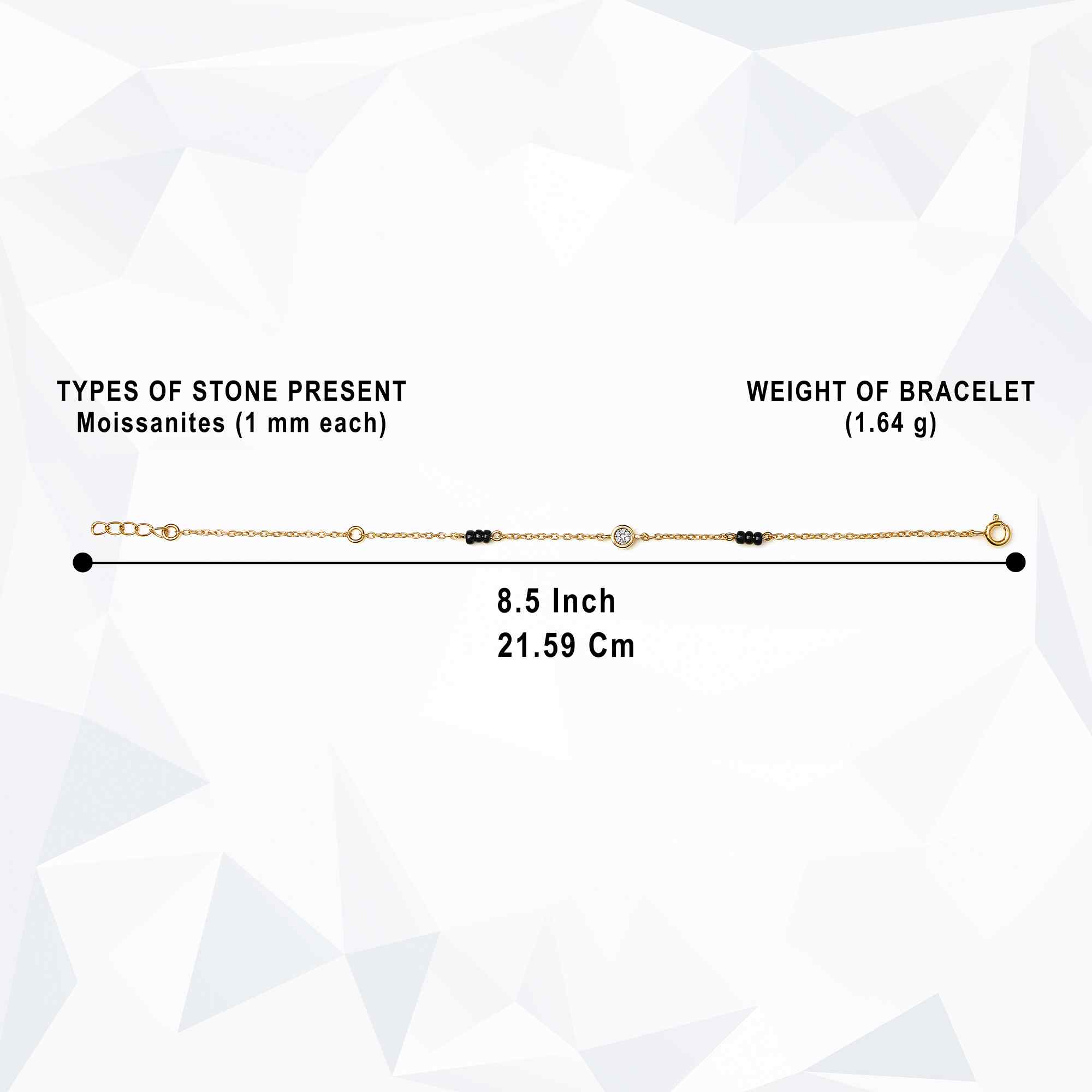 925 Silver Moissanite Diamond Mangalsutra Bracelet