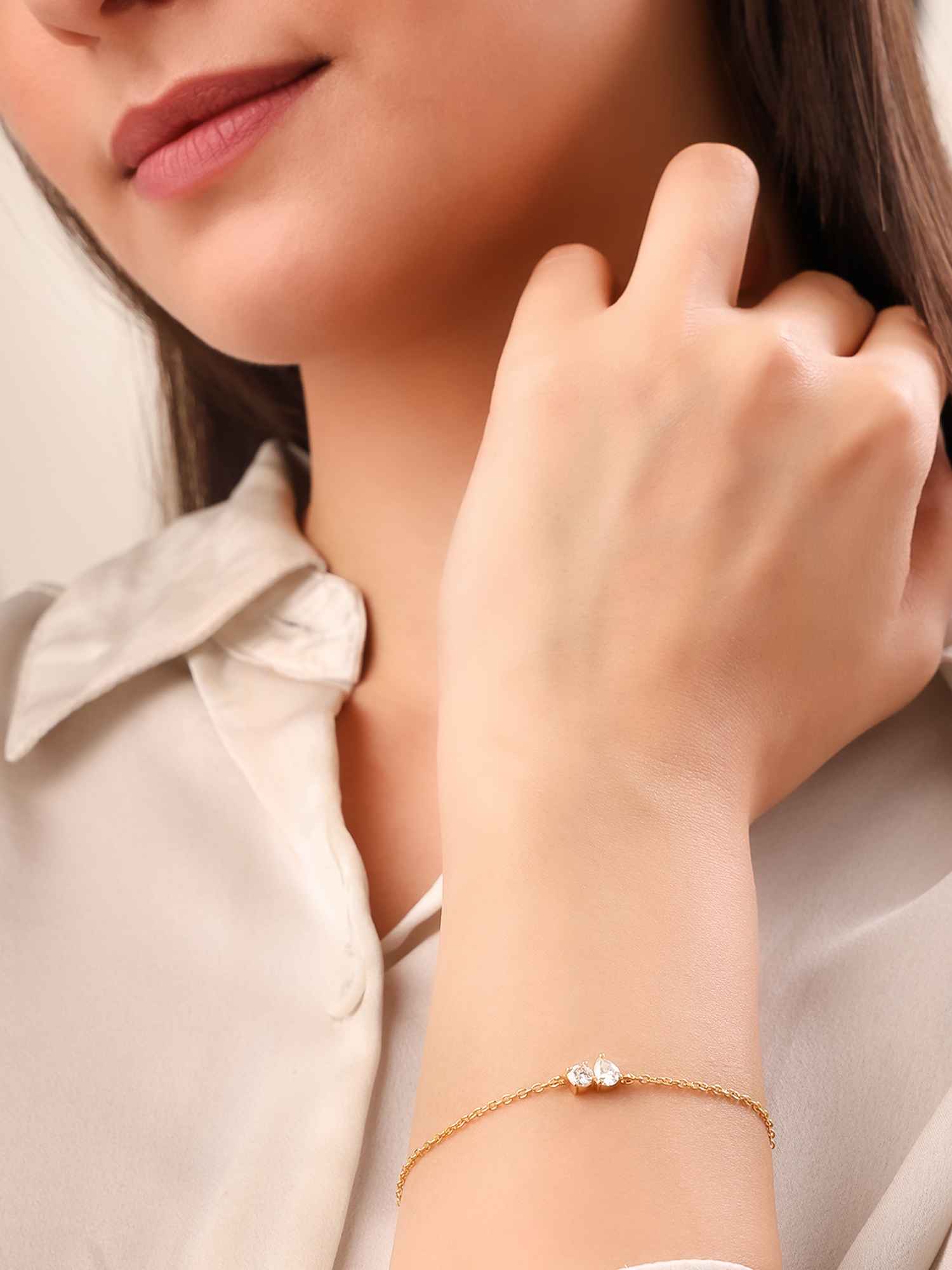 925 Silver Moissanite Diamond Toi et Moi Bracelet