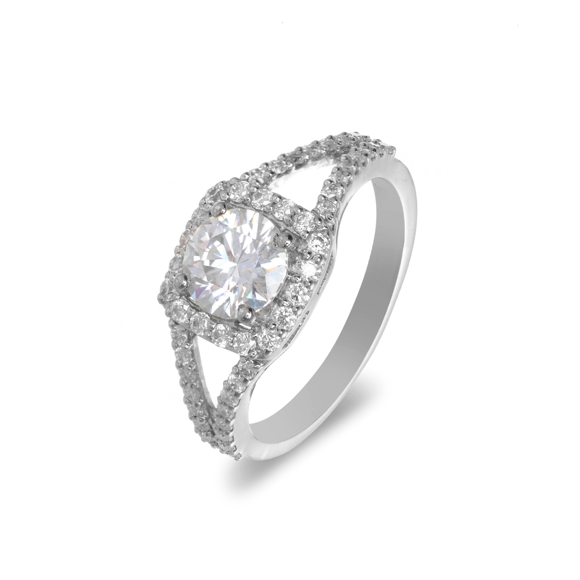 Square Solitaire Moissanite Diamond Ring