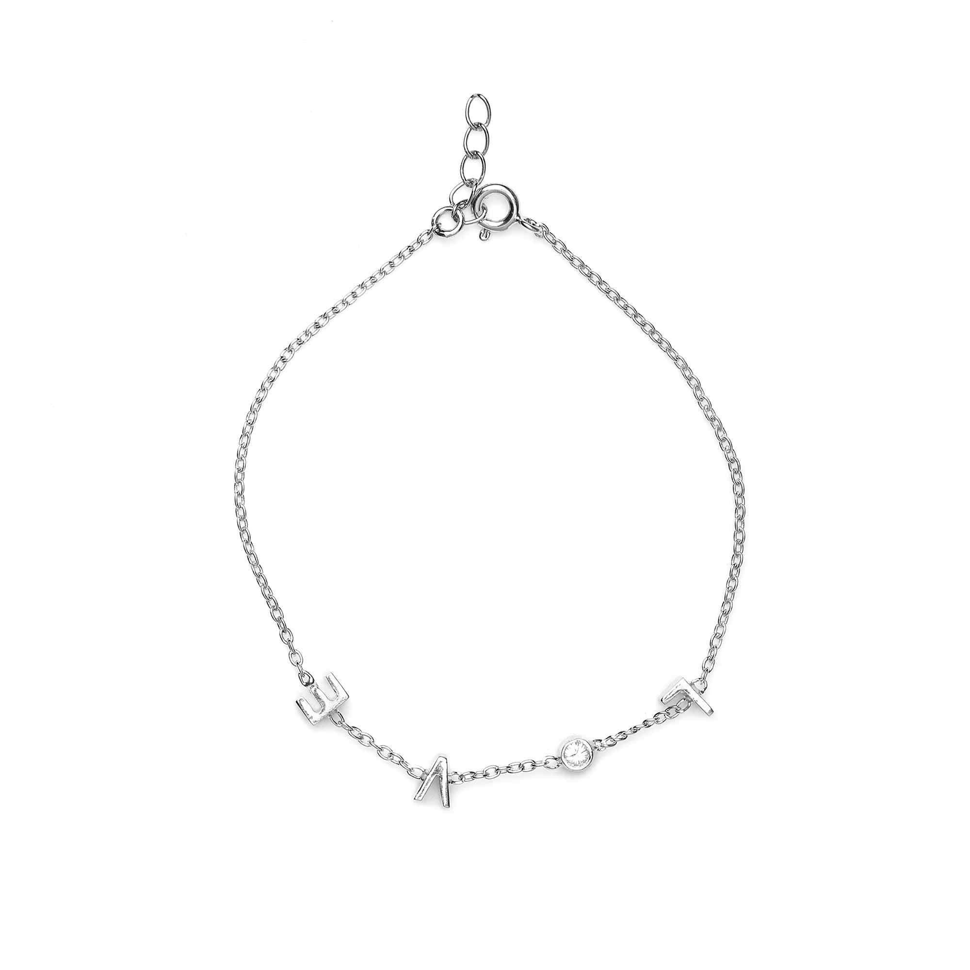 925 Silver Moissanite Diamond LOVE Bracelet