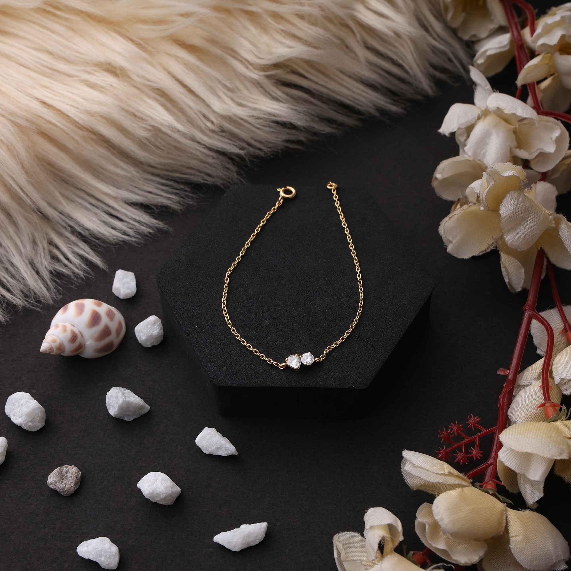 925 Silver Moissanite Diamond Toi et Moi Bracelet