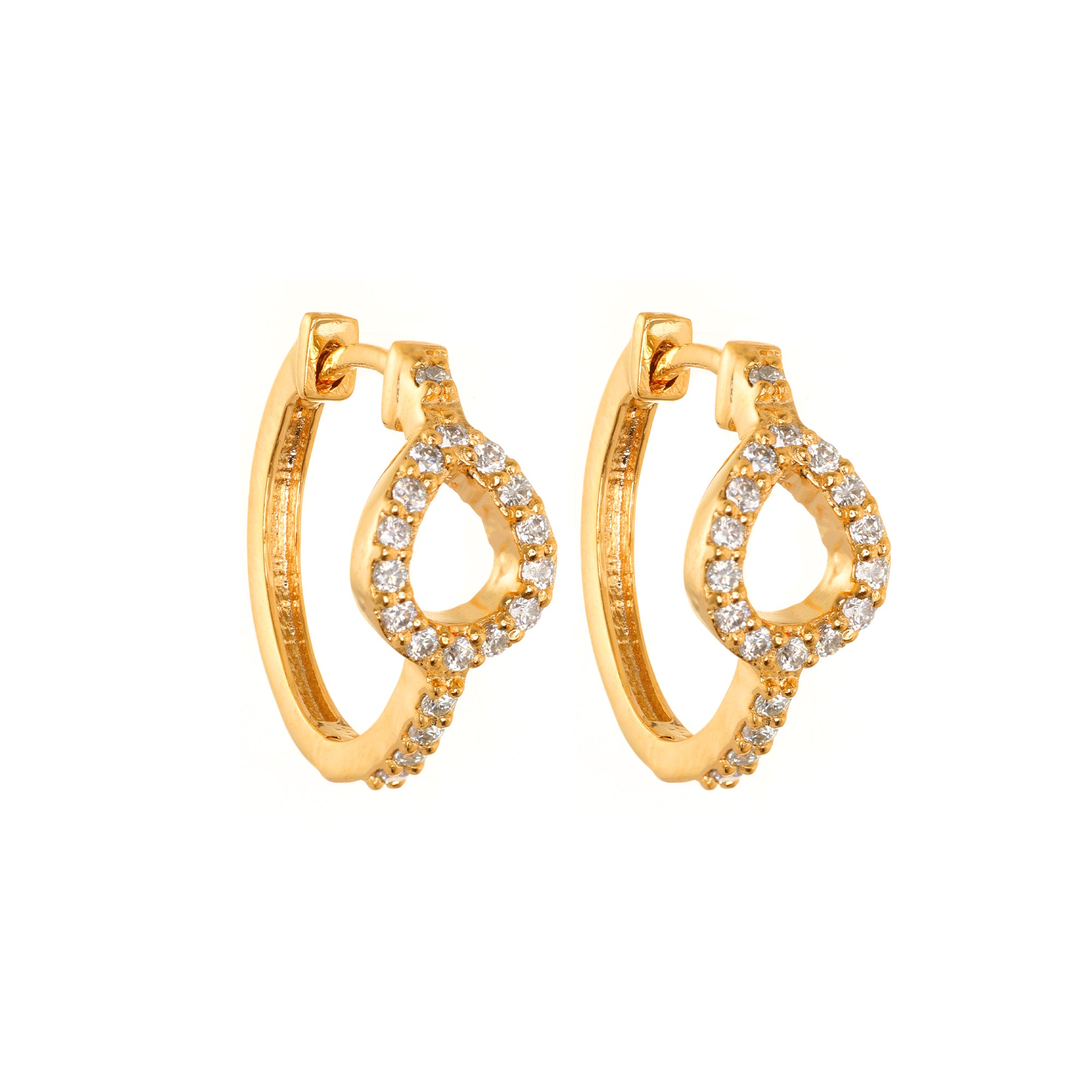 18K Gold Plated Elegant Raindrop Hoop Earrings