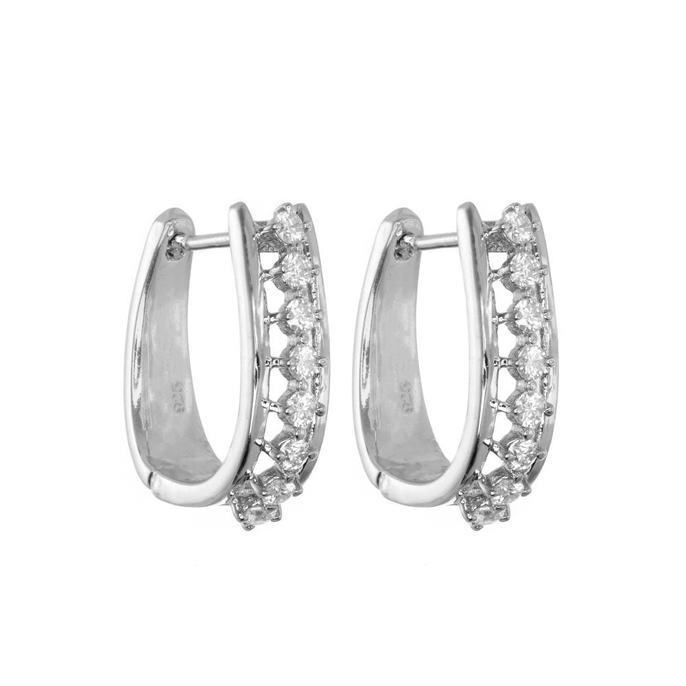 925 Sterling Silver Moissanite Diamond Rhodium-Plated Celestra Magic  Earrings