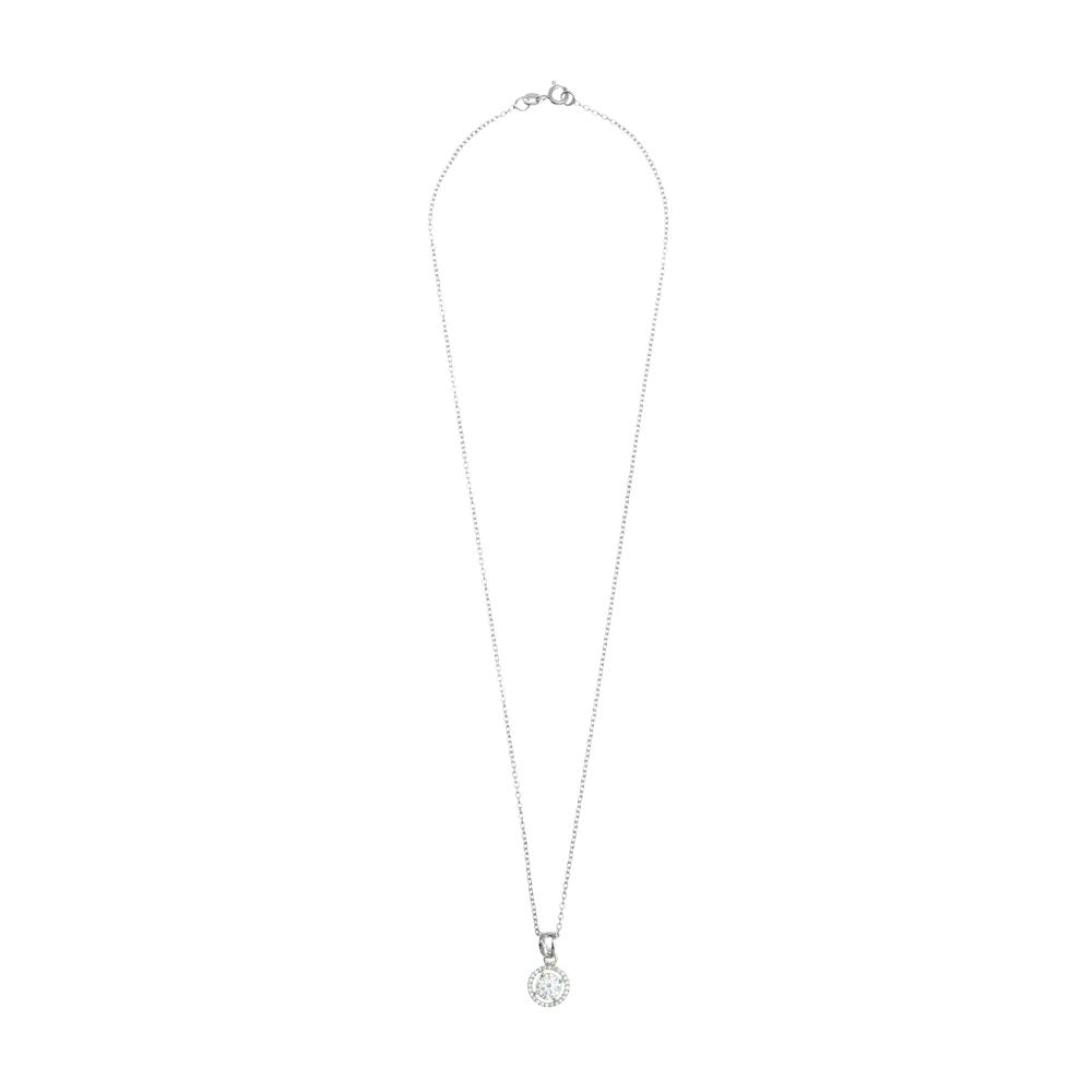 Soraya Luxe 925 Sterling Silver Moissanite Diamond Rhodium-Plated Solitaire Drop Pendant Necklace with Chain