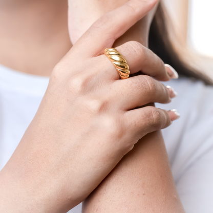 Statement Croissant Ring - 18K Gold Plated/ Anti Tarnish -Waterproof