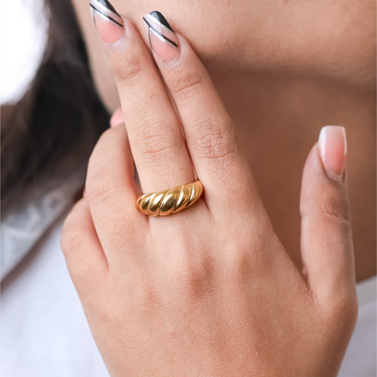 Statement Croissant Ring - 18K Gold Plated/ Anti Tarnish -Waterproof