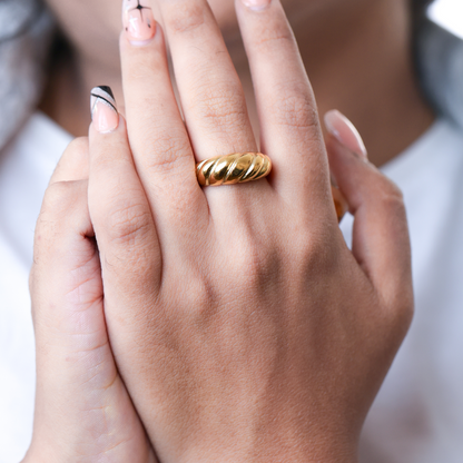 Statement Croissant Ring - 18K Gold Plated/ Anti Tarnish -Waterproof