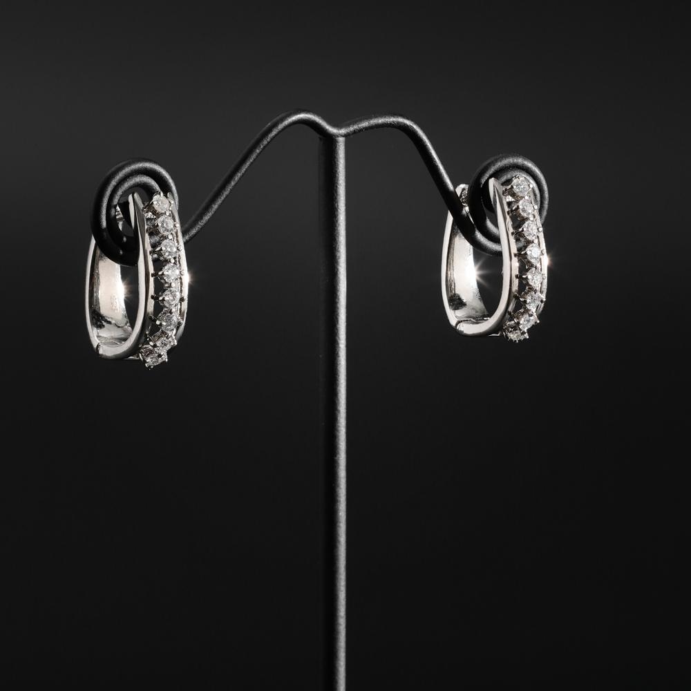 925 Sterling Silver Moissanite Diamond Rhodium-Plated Celestra Magic  Earrings