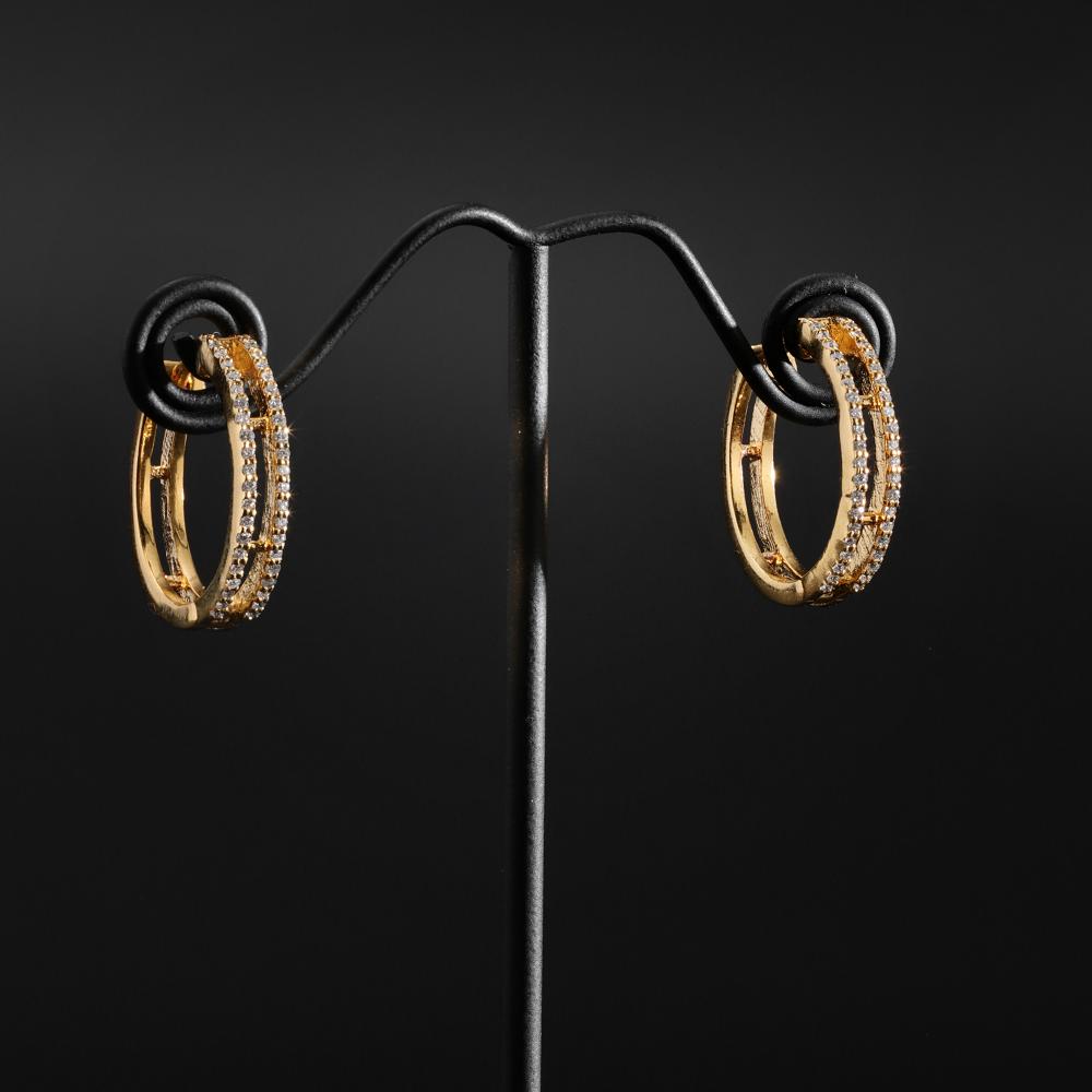 925 Sterling Silver Moissanite Diamond 18K Gold Plated Grand Luxe Hoop Earrings