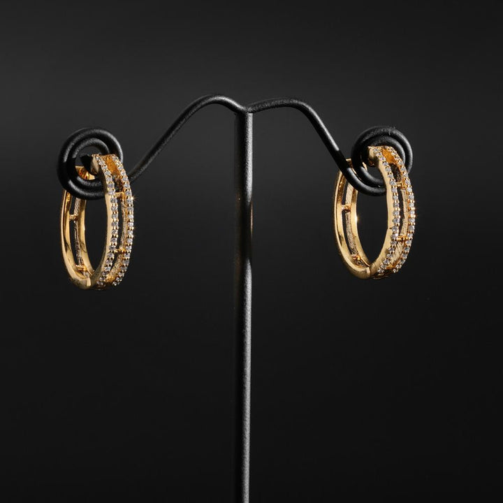 925 Sterling Silver Moissanite Diamond 18K Gold Plated Grand Luxe Hoop Earrings