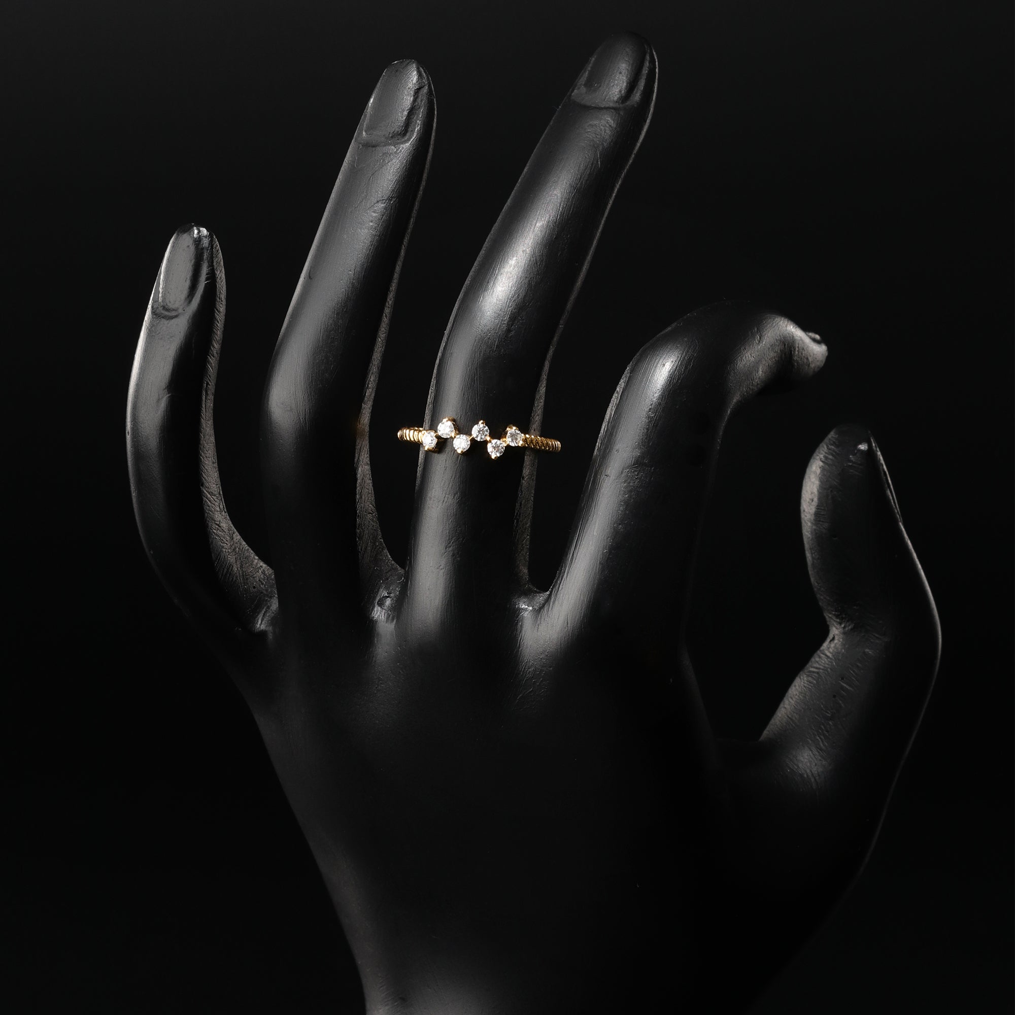 18K Gold Plated Ripple Band Ring