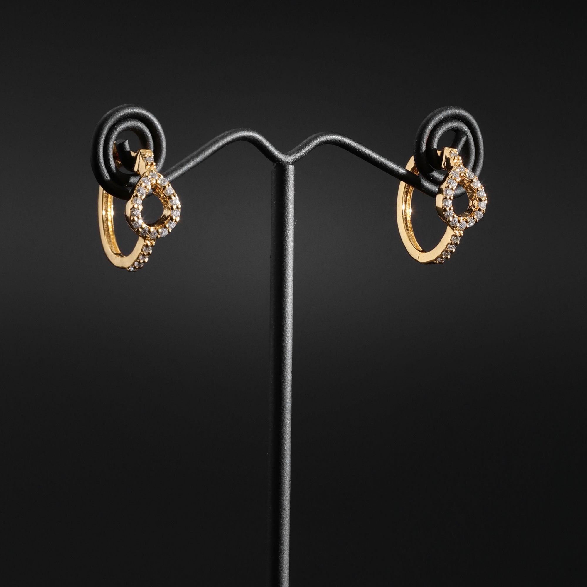 925 Sterling Silver Moissanite Diamond 18K Gold Plated Elegant Raindrop Hoop Earrings