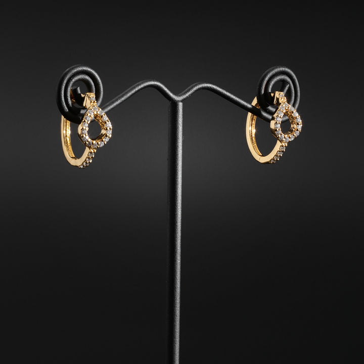 925 Sterling Silver Moissanite Diamond 18K Gold Plated Elegant Raindrop Hoop Earrings