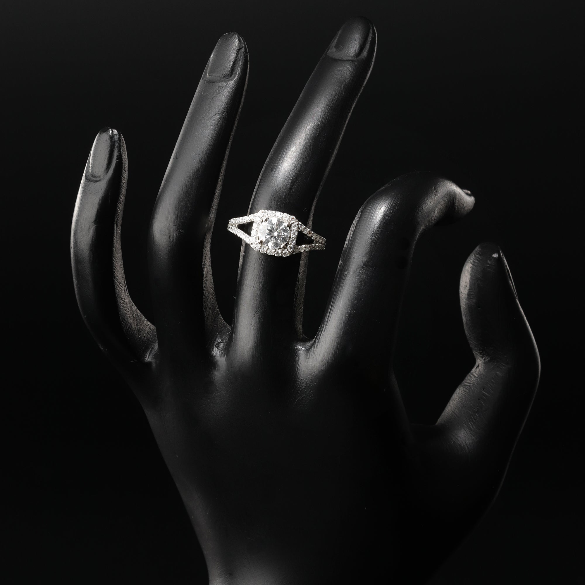 Square Solitaire Moissanite Diamond Ring