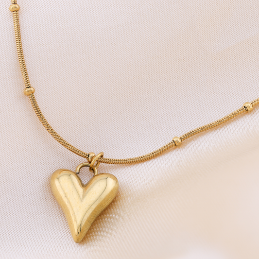 Love Pendant Necklace - 18K Gold Plated/ Anti Tarnish -Waterproof