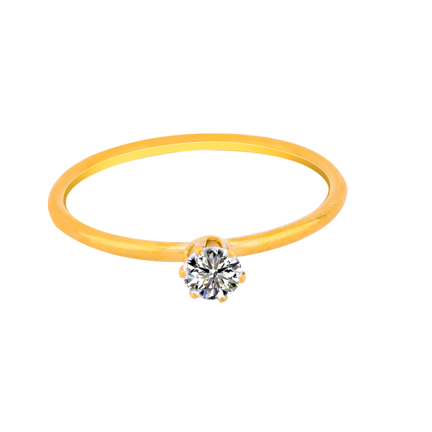 Solitaire ring -18K Gold Plated/ Anti Tarnish -Waterproof