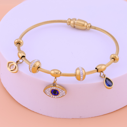 Soraya Evil Eye Charm Bracelet – 18K Gold Plated, Anti-Tarnish & Waterproof