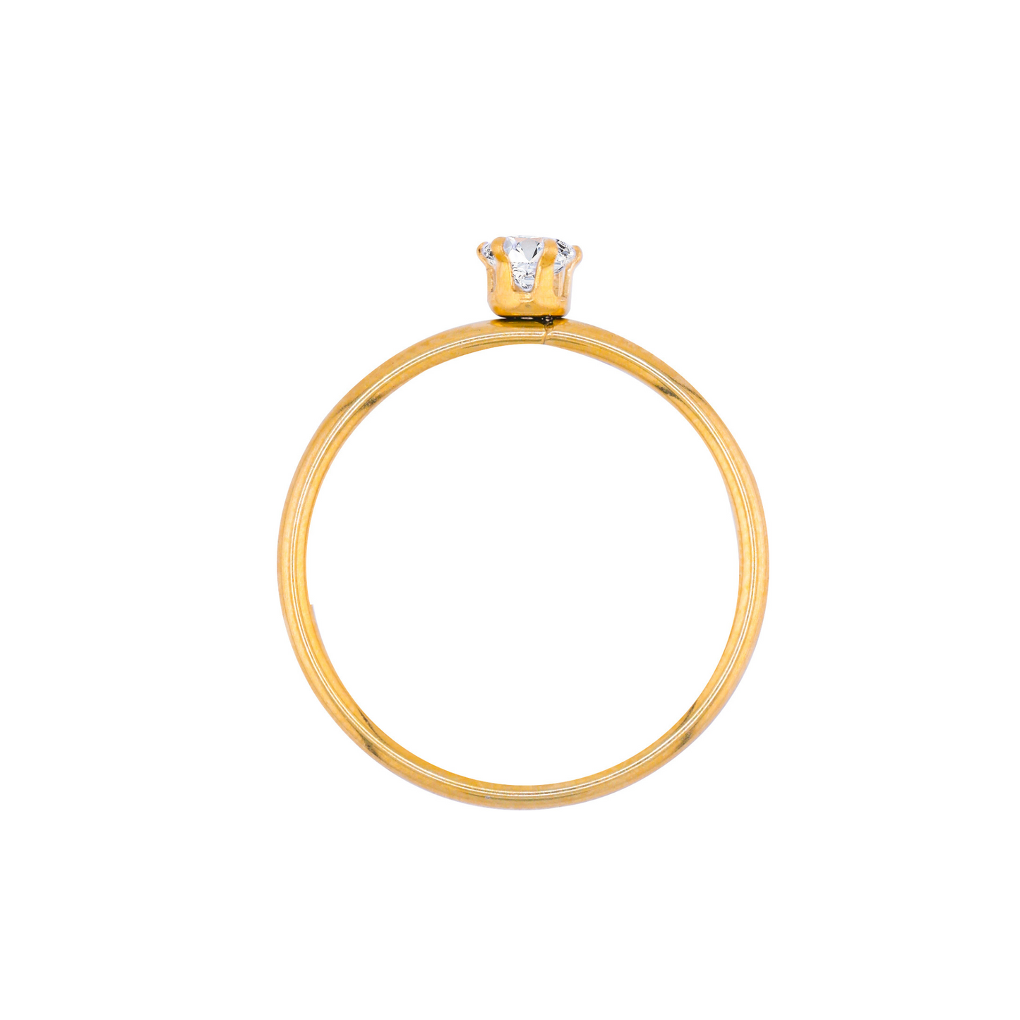 Solitaire ring -18K Gold Plated/ Anti Tarnish -Waterproof