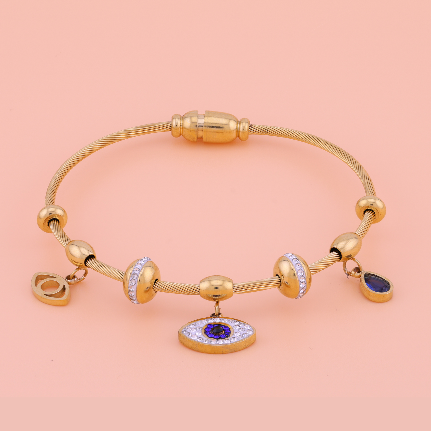 Soraya Evil Eye Charm Bracelet – 18K Gold Plated, Anti-Tarnish & Waterproof