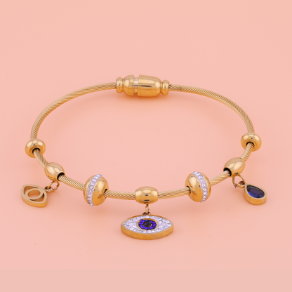 Soraya Evil Eye Charm Bracelet – 18K Gold Plated, Anti-Tarnish & Waterproof