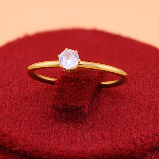 Solitaire ring -18K Gold Plated/ Anti Tarnish -Waterproof