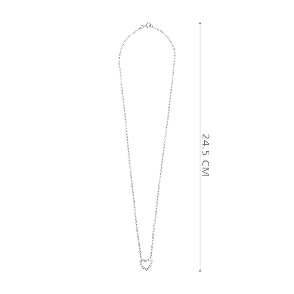 925 Sterling Silver Moissanite Diamond Rhodium-Plated Heart Pendant Necklace With Chain