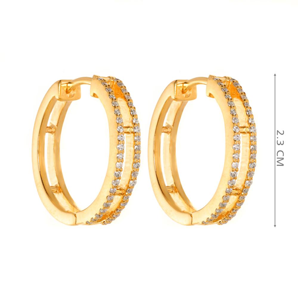 925 Sterling Silver Moissanite Diamond 18K Gold Plated Grand Luxe Hoop Earrings