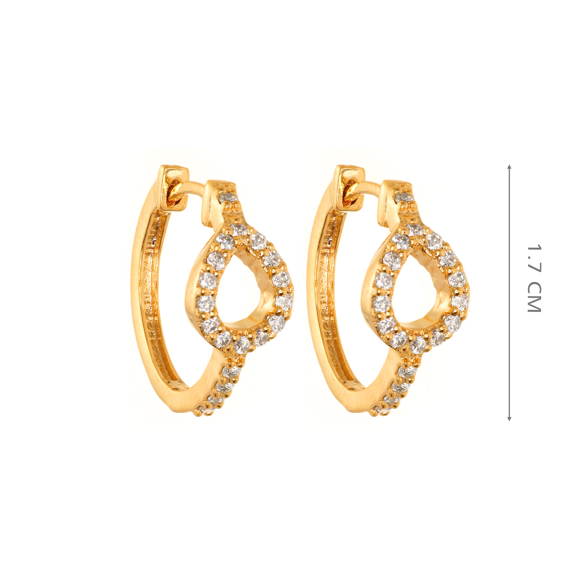 925 Sterling Silver Moissanite Diamond 18K Gold Plated Elegant Raindrop Hoop Earrings