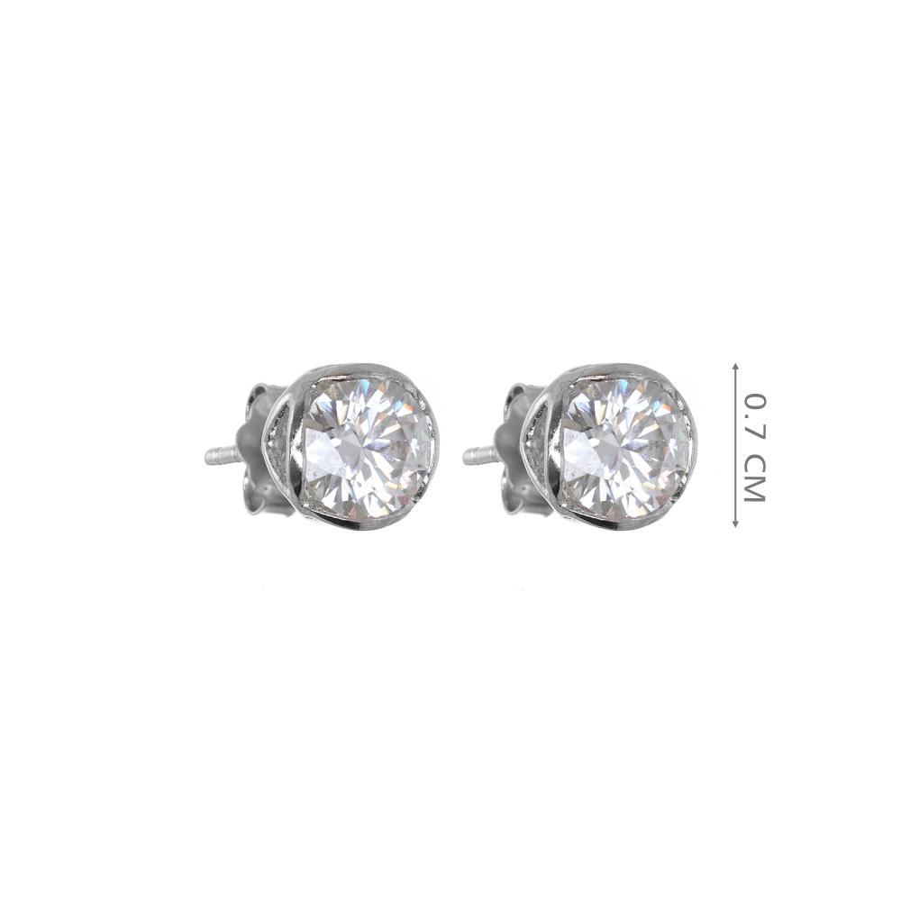 925 Sterling Silver Moissanite Diamond Rhodium-Plated Eternal Glow Stud Earrings