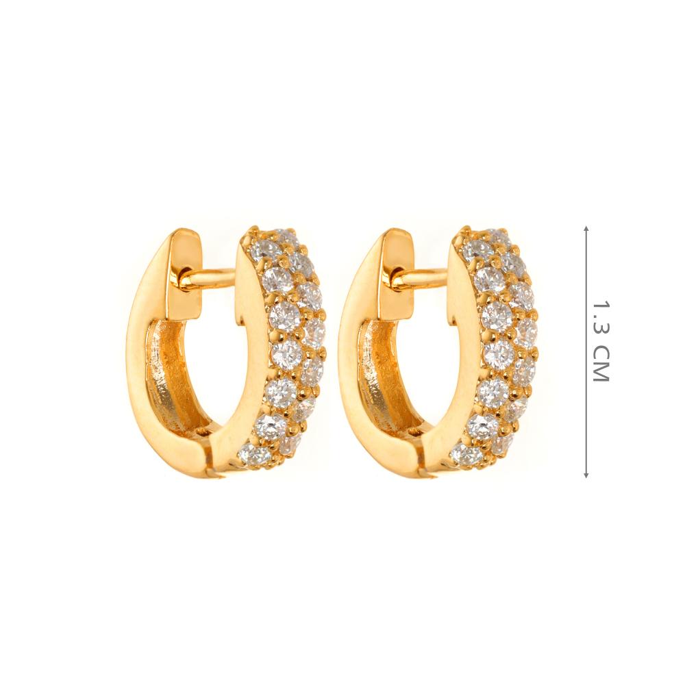 925 Sterling Silver Moissanite Diamond 18K Gold Plated Sparkling Hoop Earrings