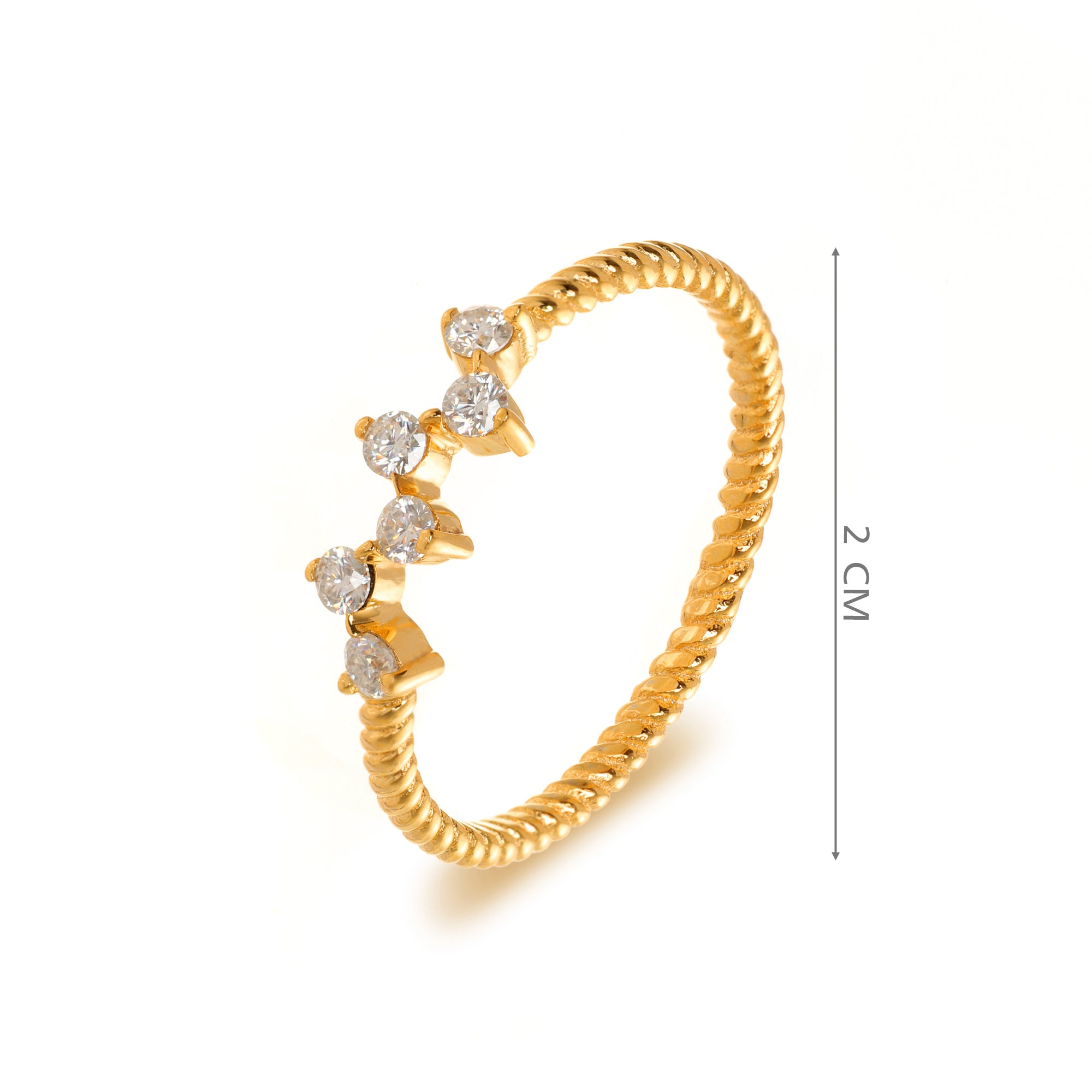 18K Gold Plated Ripple Band Ring