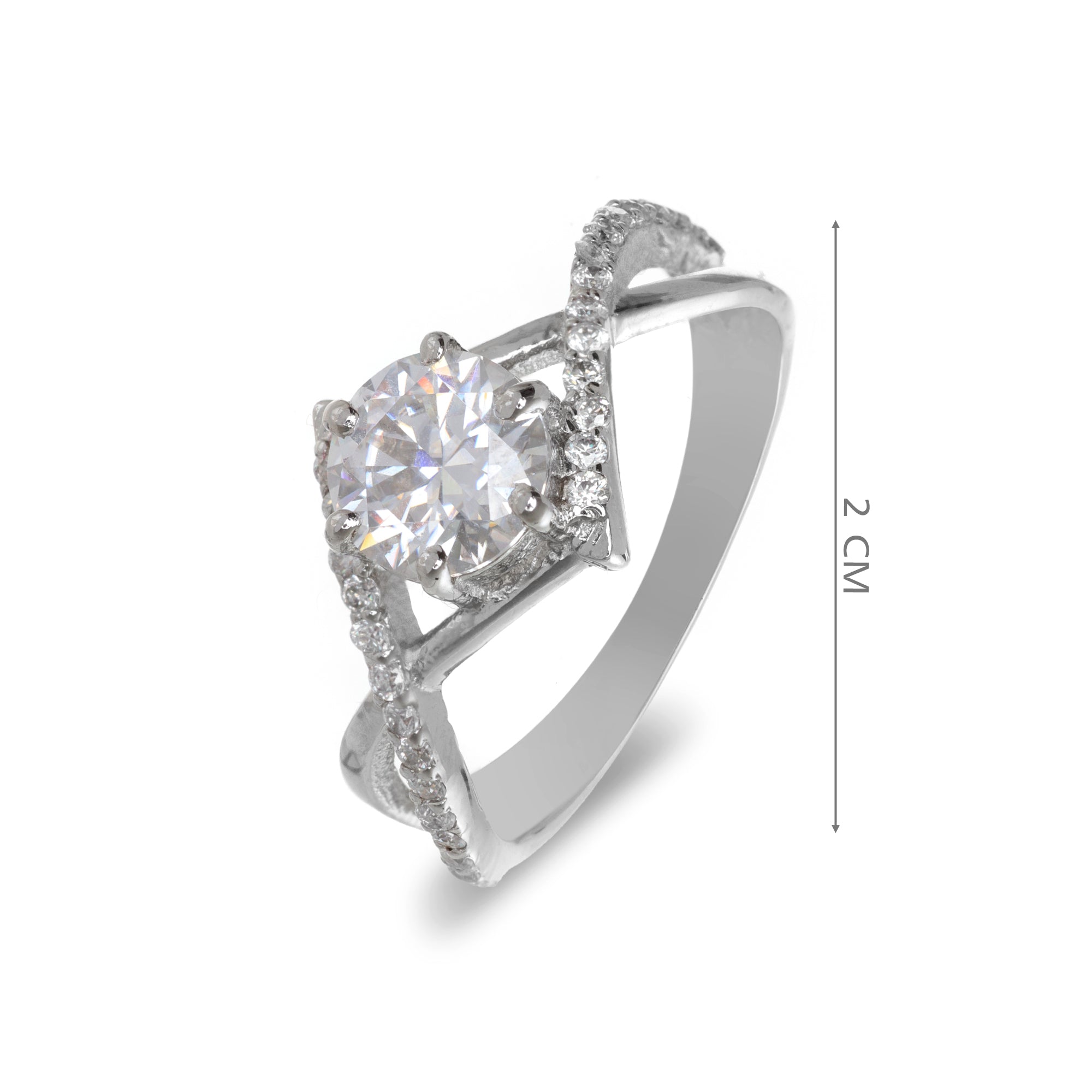 Moissanite Diamond Solitaire Rhomboid Ring