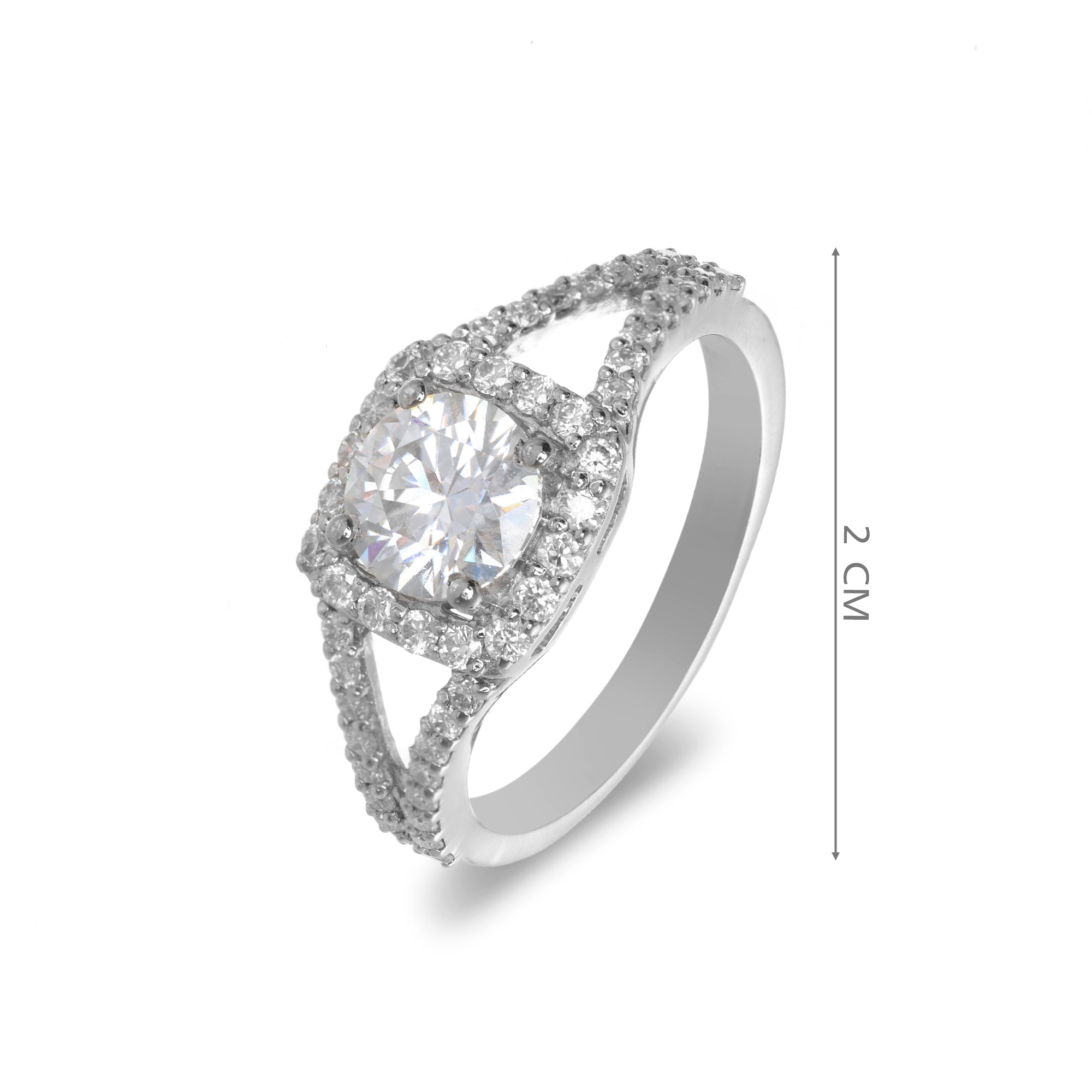 Square Solitaire Moissanite Diamond Ring